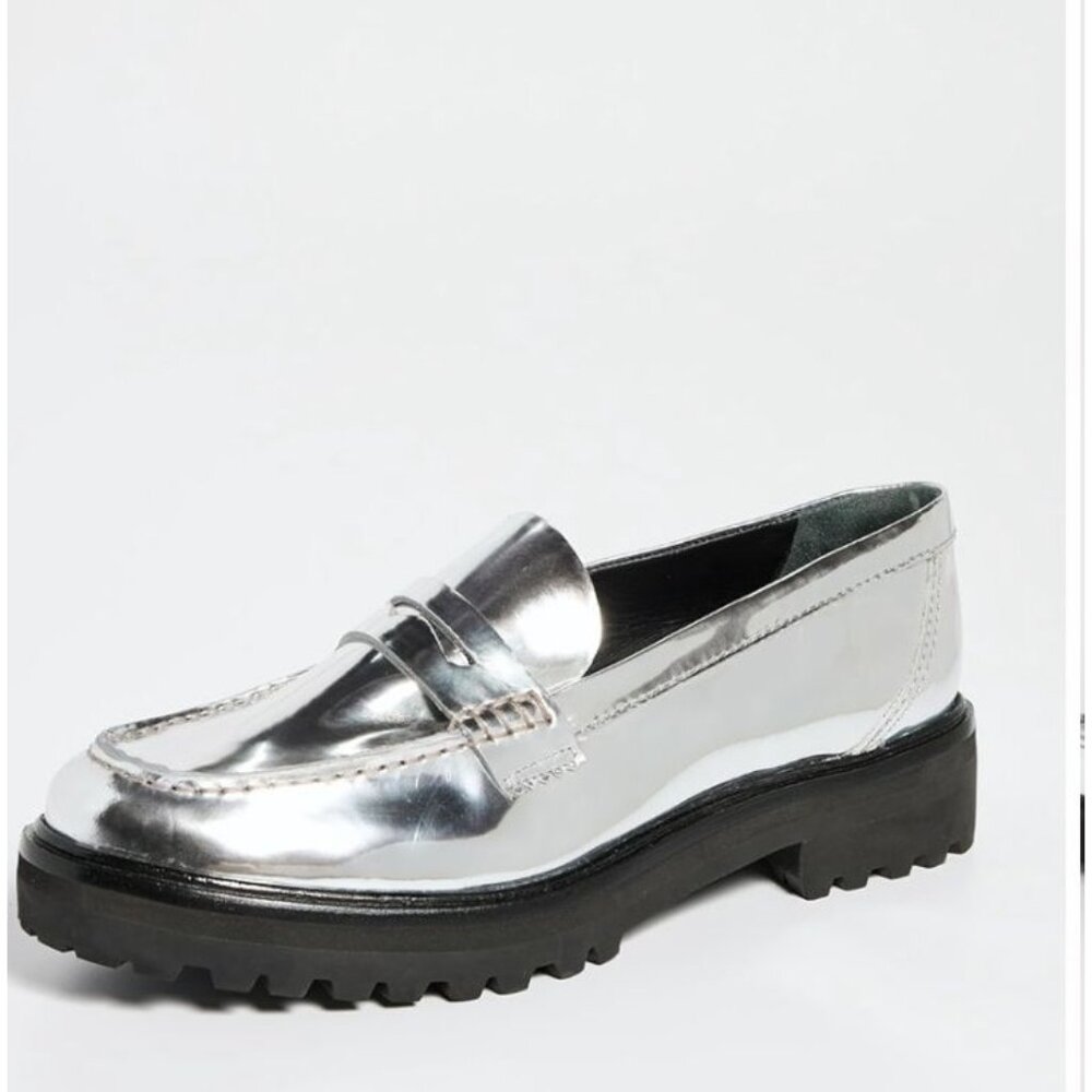 Reformation Silver Loafers